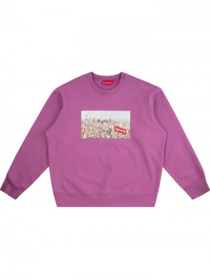 Supreme Aerial Crew Neck T-Shirt Fialové | VJUA9000