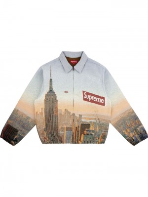 Supreme Aerial Tapestry Harrington Shirt Blankyt | BRJK0534