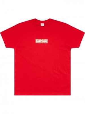 Supreme Bandana Box Logo Crew Neck Červené | BFIY2163
