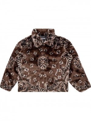 Supreme Bandana Faux Fur Bomber Hnědé | DTWY8371