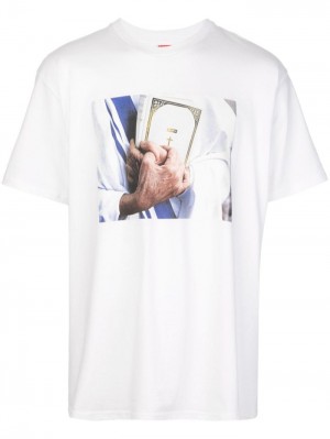 Supreme Bible-print Crew Neck White  | GYUF5004
