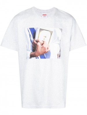 Supreme Bible-print Šedé | WIOX7866