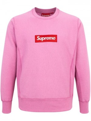 Supreme Box Logo Crew Neck Růžové | OYMQ1414