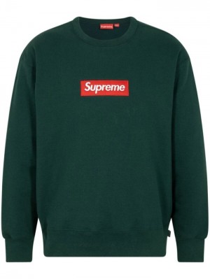 Supreme Box Logo Crewneck Zelene | EXZT0503