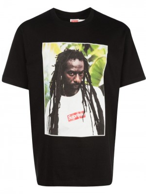 Supreme Buju Banton Crew Neck Černé | OYVY7148