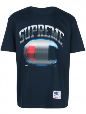 Supreme Champion Chrome Krátké-sleeve Tmavě Blankyt | WVXR7728