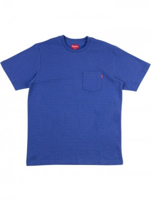 Supreme Chest-pocket Bavlněné Blankyt | RRPU8174
