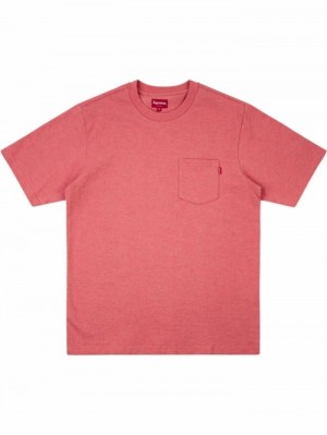 Supreme Chest-pocket Krátké-sleeve Červené | GLUD3388