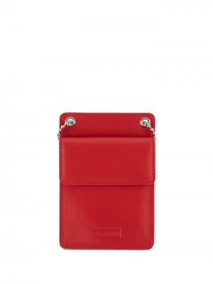 Supreme Debossed-logo Læder Id Holder Červené | DNUA0374