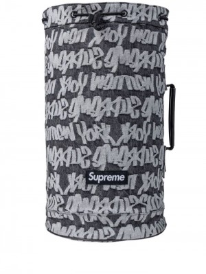 Supreme Fat Tip Jacquard Denim Černé | HTTX9642