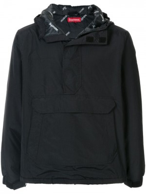 Supreme Half-zip S Kapucí Windbreaker Černé | MEVS9334