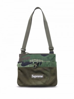 Supreme Logo-patch Crossbody Bag Zelene | FMJZ2901