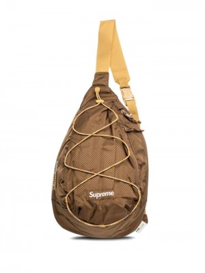 Supreme Logo-patch Sling Bag Hnědé | GRVI4277