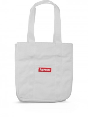 Supreme Logo-print Platene Bílé | EQVP0818