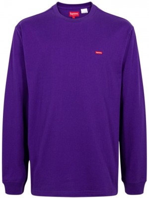 Supreme Small Box Logo Long-sleeve T-Shirt Fialové | PJAM6355