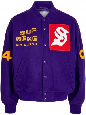 Supreme Tourist "Purple" Varsity Bomber Fialové | YFXV1887