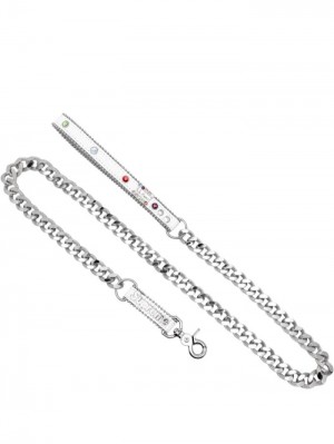 Supreme X B.B. Simon Studded Dog Leash Stříbrné | TYKY1520