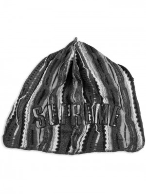 Supreme X Coogi Pletené Durag Černé Šedé | FICU0589