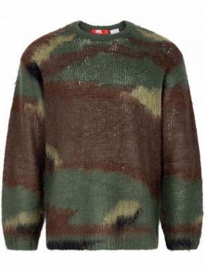 Supreme X Junya Watanabe Brushed Camo Jumper Zelene | OZIT7826