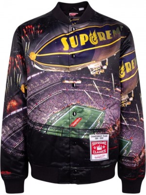 Supreme X Mitchell & Ness Stadium Varsity Fialové | QWBK7666