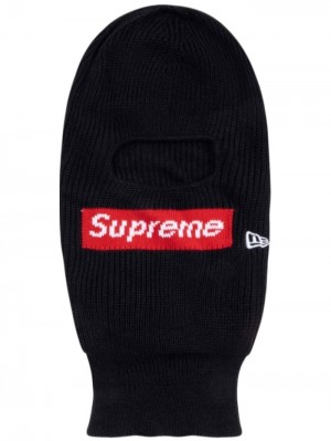 Supreme X New Era Box Logo Pletené Balaclava Černé | GOLY5626