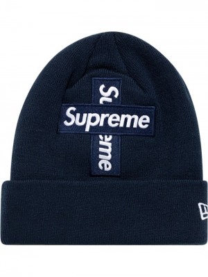 Supreme X New Era Cross Box Logo Pletené Tmavě Blankyt Blankyt | LMCV6224