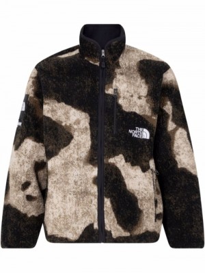 Supreme X The North Face Bleached Denim Fleece Jacket Hnědé | WXMU3469