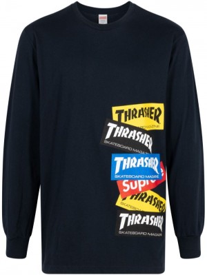 Supreme X Thrasher Multi Logo "Navy" Tmavě Blankyt Blankyt | JQUY5293