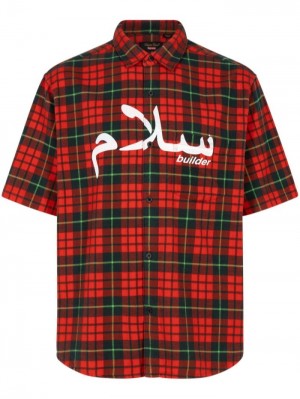 Supreme X Undercover "Red Plaid" Flannel Červené Tmavě Zelene | NLUG2971